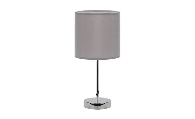 Szara lampka nocna AGNES E14 03147 z chromowanymi akcentami – zdjęcie produktowe