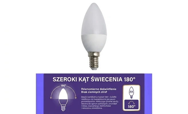 Żarówka LED Eco Light EC79449, kąt świecenia 180 stopni, widok katalogowy na białym tle