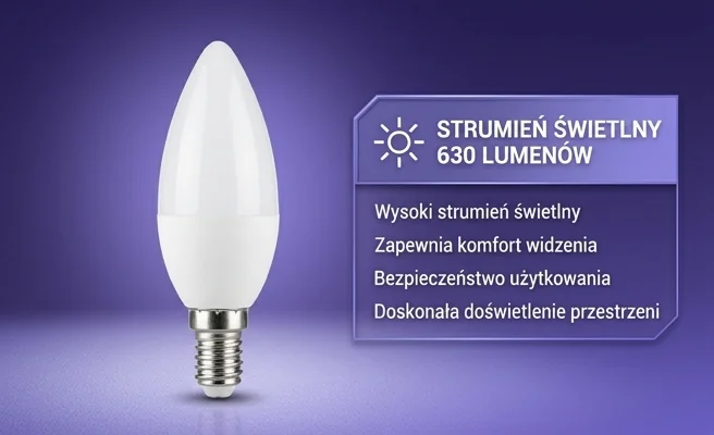 Żarówka LED Eco Light EC79449, strumień świetlny 630 lm, widok na białym tle