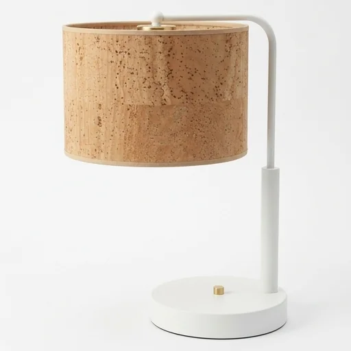 Lampa gabinetowa CORK White/Cork MLP7524 w stylu skandynawskim – naturalne materiały i prosta forma