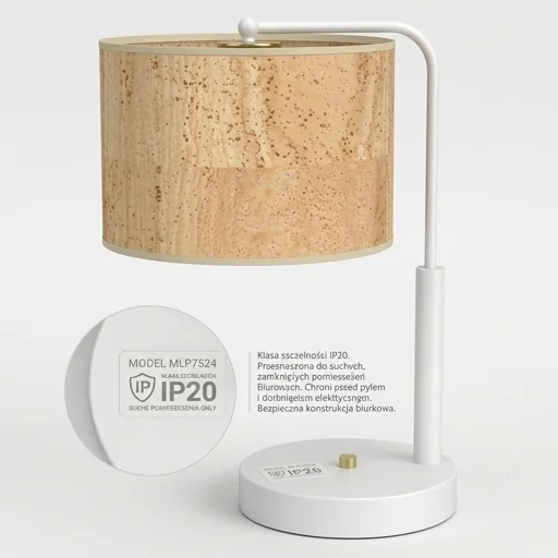 Lampa gabinetowa CORK White/Cork MLP7524 z klasą szczelności IP20 – bezpieczna konstrukcja