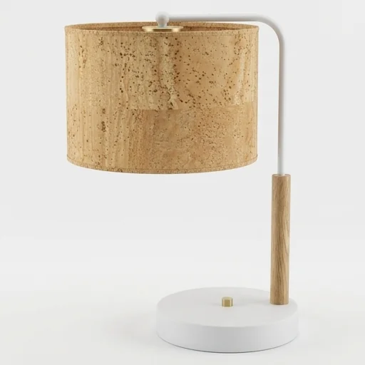 Lampa gabinetowa CORK White/Cork MLP7524 z detalami korka i drewna – naturalne materiały