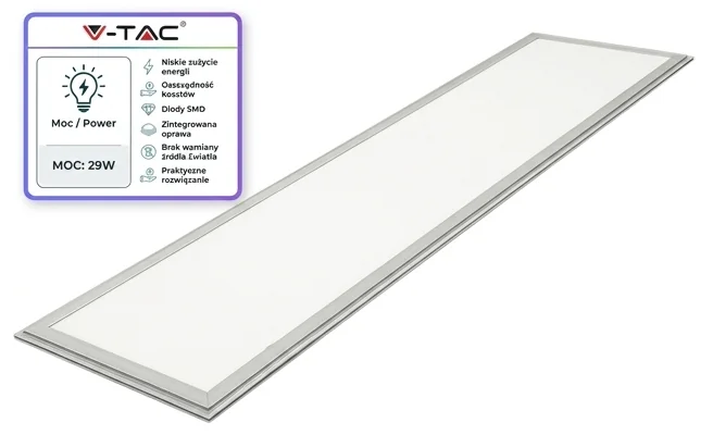 Panel LED 29W SKU 216258 V-TAC, energooszczędny, biały, realistyczna fotografia produktowa