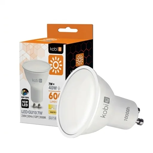 Żarówka LED GU10 10000h 001226 KOBI – długa żywotność na białym tle