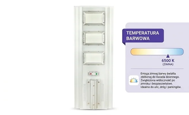 Oprawa uliczna LED V-TAC VT-30301 SKU 6758, widok z przodu, barwa światła 6500K