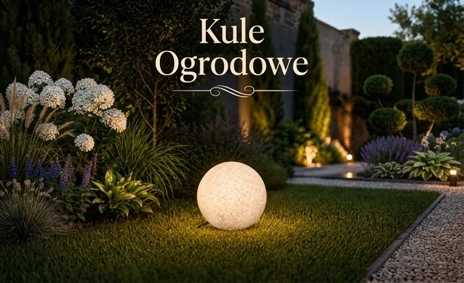 Szara kula ogrodowa LED IP65 podczas deszczu, KOBI GARDEN BALL M KTGBM, kod produktu 002226