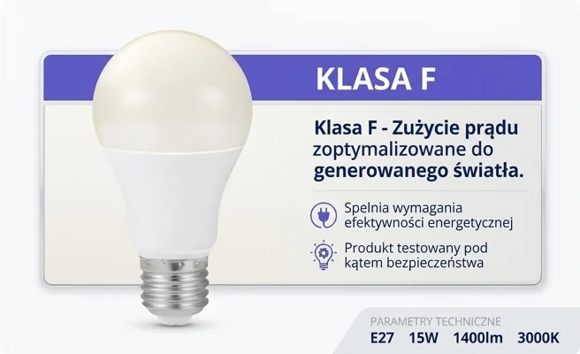 Żarówka LED E27 GS 15W 1400lm - 3000K KOBI 001182 klasa energetyczna F
