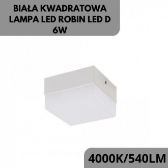 Biała kwadratowa lampa LED ROBIN LED D 6W 4000K