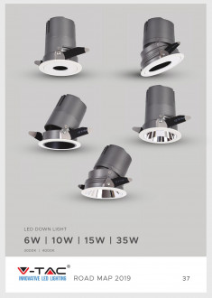 Oprawa LED Downlight V-TAC 15W COB CREE CRI95+ UGR<19 24st VT-2916 4000K 1000lm 5 Lat Gwarancji