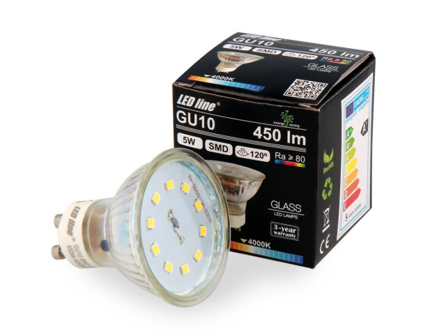 Żarówka LED line GU10 SMD 220-260V 5W 450lm 120° biała dzienna 4000K