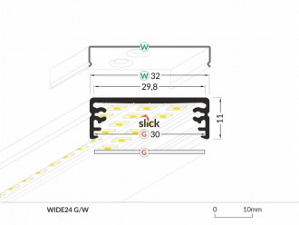 Profil LED nawierzchniowy WIDE24 G/W TOPMET czarny - 2m