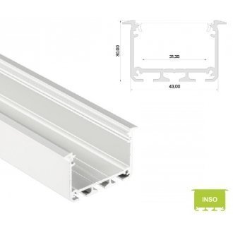 Profil LED aluminiowy Biały Lakierowany - LUMINES Typ Inso 2m