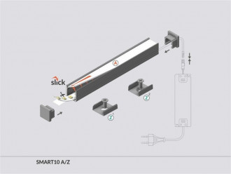 Profil natynkowy LED SMART10 biały TOPMET - 2m