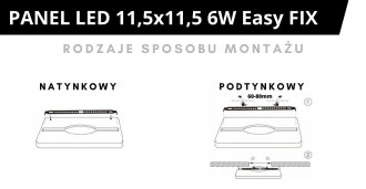 Panel LED line EasyFix kwadrat 6W 470lm 4000K biała dzienna