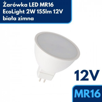 Żarówka LED MR16 EcoLight 2W 155lm 12V - biała zimna