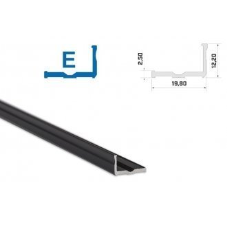 Profil aluminiowy napowierzchniowy LUMINES typ E do taśm LED - czarny - 1 metr