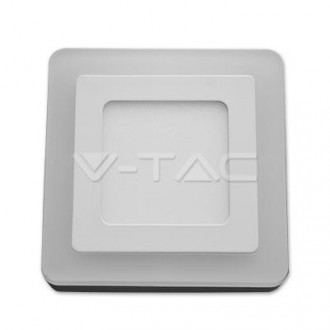 Panel LED Natynkowy V-TAC 6W+2W Kwadrat VT-809 3000K EMC+CR80 800lm