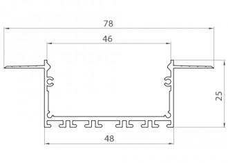 Profil LED podtynkowy P23-7 srebrny - 1m