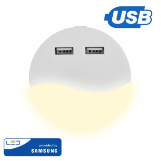 Lampka Nocna LED z USB V-TAC SAMSUNG CHIP Okrągła 4000K VT-84