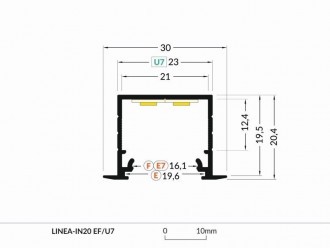 Profil aluminiowy LED LINEA-IN20 srebrny TOPMET - 1m