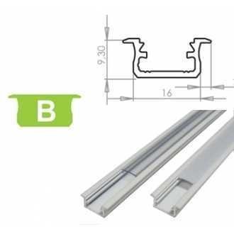 Profil aluminiowy do taśm LED surowy - wpuszczany typ B LUMINES - 2 metry