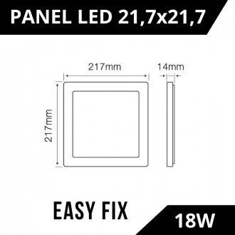 Panel LED line Easy Fix kwadrat 12W 850lm 2700K biała ciepła