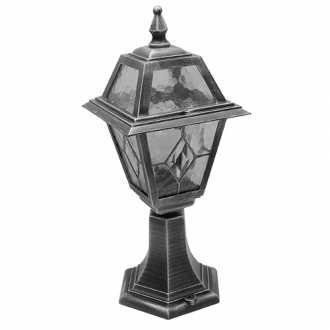 Witraż SU-MA - lampa stojąca ze szkłem witrażowym - czarna 47cm