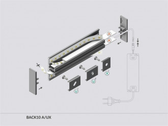 Profil LED dekoracyjny BACK10 czarny TOPMET - 2m