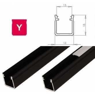 Profil aluminiowy do taśm LED - zewnętrzny typ Y LUMINES - czarny - 1 metr