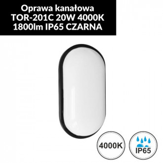 Oprawa kanałowa TOR-201C 20W 4000K 1800lm IP65 CZARNA