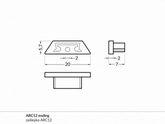 Zaślepka kpl. 2 sztuki czarna do profilu elastycznego LED ARC12 płaska