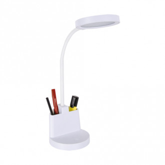 Biała lampka na biurko z przybornikiem 8W LABOR LED - 4000K