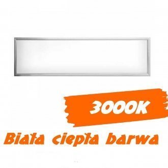 Panel LED 36W 120x30cm SREBRNA RAMKA - ART - biała ciepła