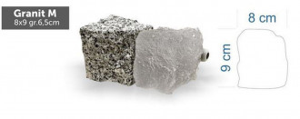 Kostka brukowa LED Granit Mleczny 8x9x6,5 cm - biała ciepła