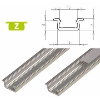 Profil aluminiowy do taśm LED - wpuszczany typ Z LUMINES - srebrny - 2 metry