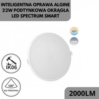 Inteligentna oprawa Algine 22W podtynkowa okrągła LED Spectrum SMART