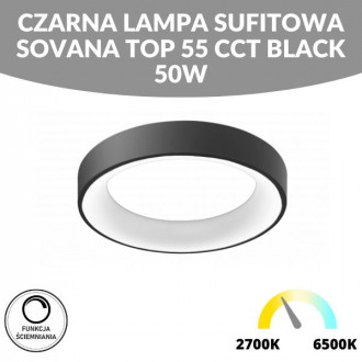 CZARNA LAMPA SUFITOWA SOVANA TOP 55 CCT BLACK 50W
