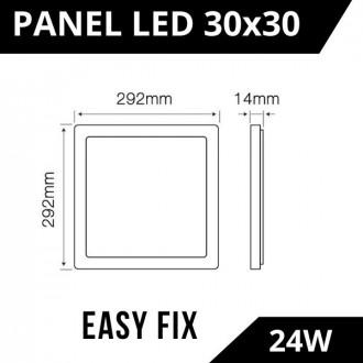 Panel LED 30x30 24W Easy Fix Led Line 4000K