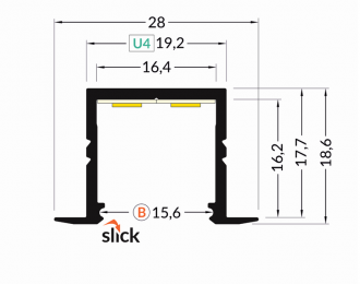 Profil aluminiowy LED podtynkowy SMART-IN16 biały TOPMET - 1m