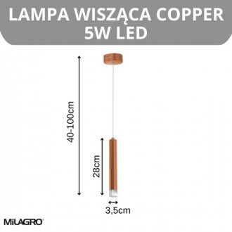 LAMPA WISZĄCA COPPER 5W LED