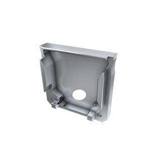 Zaślepka aluminiowa z otworem do profilu LED DILEDA - srebrna