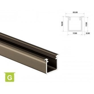 Profil aluminiowy do taśm LED wpuszczany LUMINES typ G - inox - 2 metry