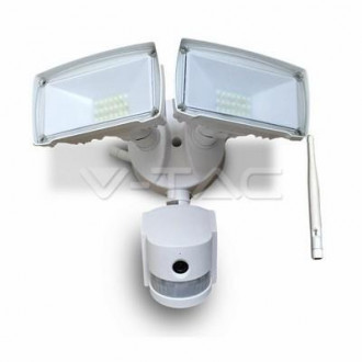 Projektor LED z Kamerą WiFi 18W Czujnik Ruchu Biały VT-4818 6000K V-TAC 600lm