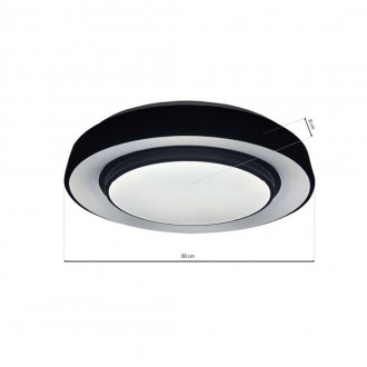 Czarny okrągły plafon LED 24W NAOMI Tuya SMART 380 mm