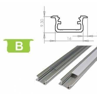 Profil aluminiowy do taśm LED srebrny - wpuszczany typ B LUMINES - 2 metry