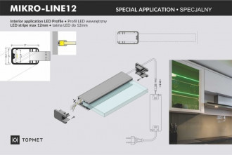 Profil LED na szybę MIKRO-LINE12 srebrny TOPMET - 2m