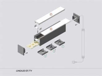 Profil nawierzchniowy LED LINEA20  srebrny TOPMET - 2m