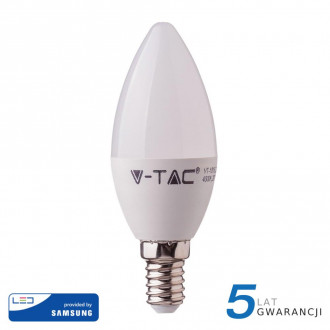 Żarówka LED V-TAC SAMSUNG CHIP 7W E14 Świeczka VT-268 6400K 600lm 5 Lat Gwarancji