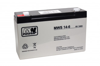 Akumulator AGM MWS 14-6 6V 14Ah MW POWER