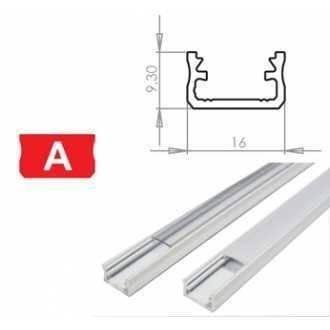 Profil aluminiowy do taśm LED biały - zewnętrzny typ A LUMINES - 2 metry